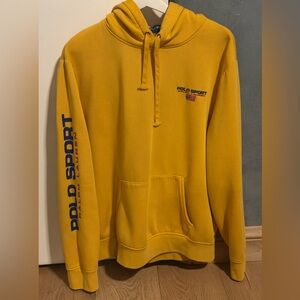 Polo sport Ralph Lauren Yellow Hoodie with Blue Accents